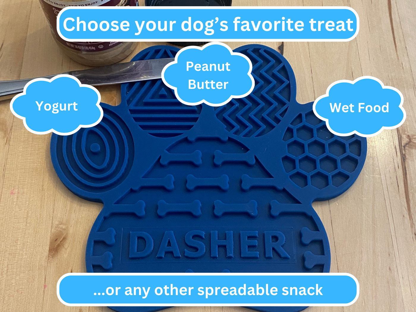 Custom Paw Print Lick Mat